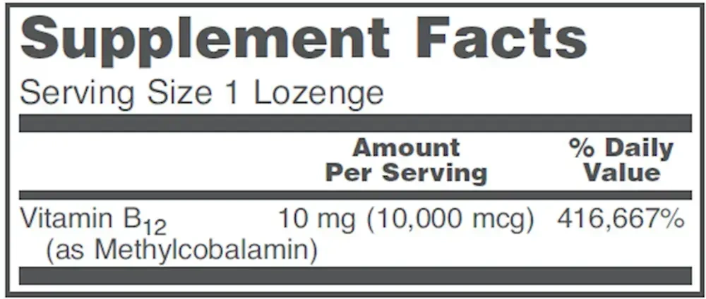 Product image for Methyl B12 10,000mcg.