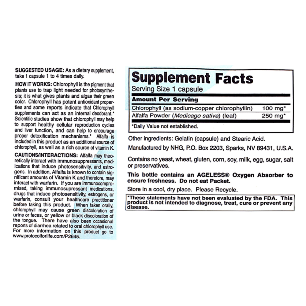 Product image for Chlorophyll 100mg.