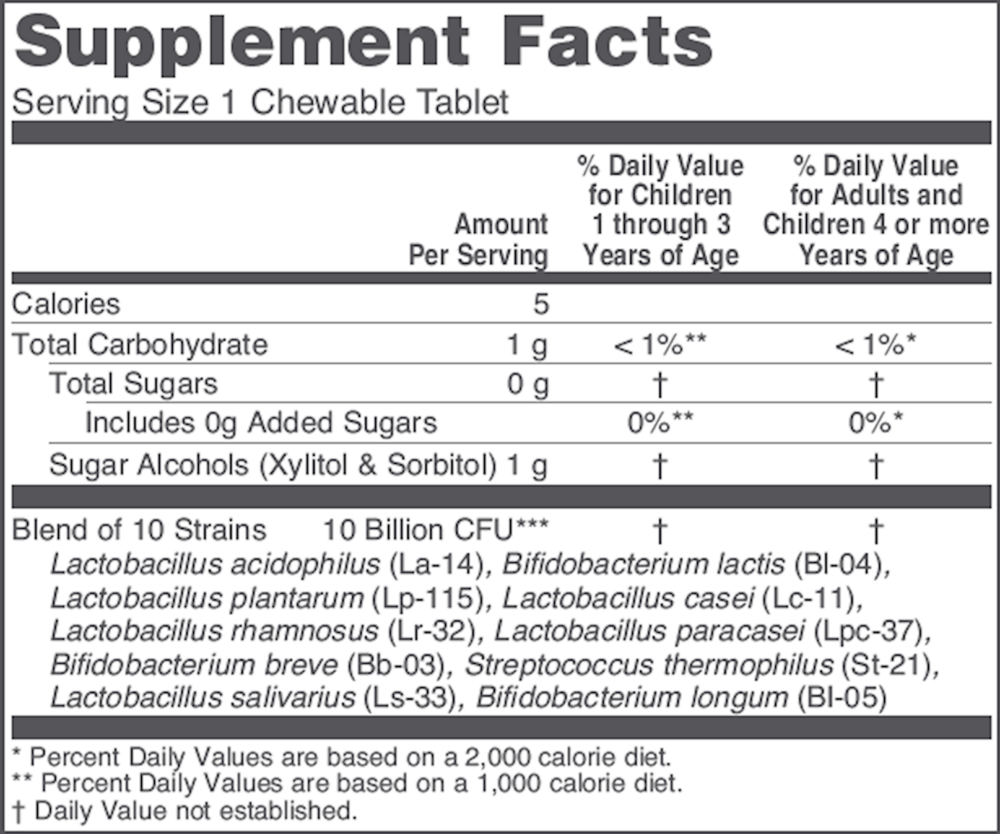 Product image for Chewable Protodophilus 10 Billion.