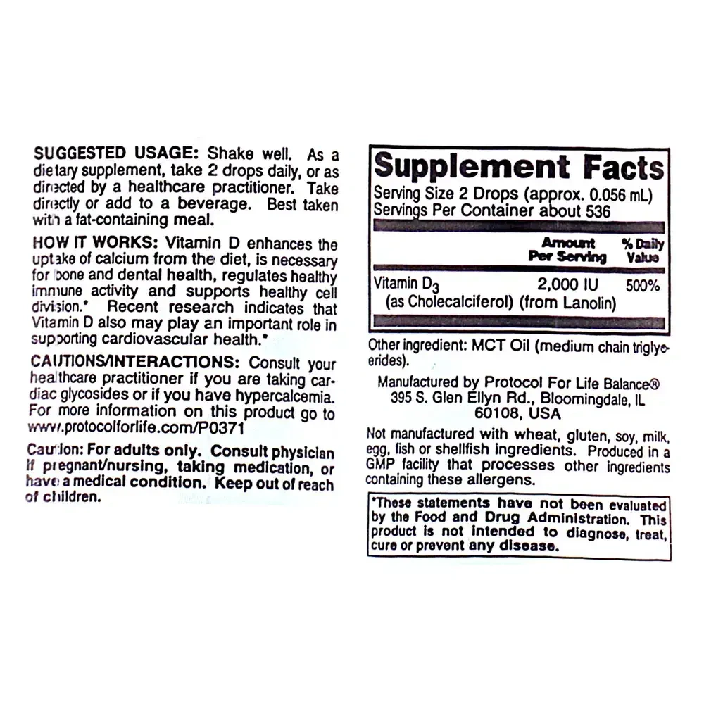 Product image for Vitamin D3 2,000IU.