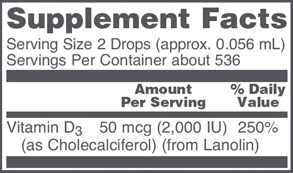 Product image for Vitamin D3 2,000IU.