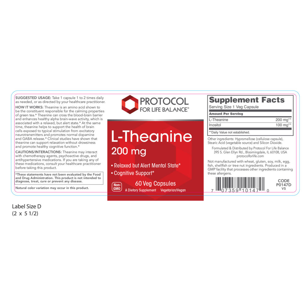 Product image for L-Theanine 200mg.