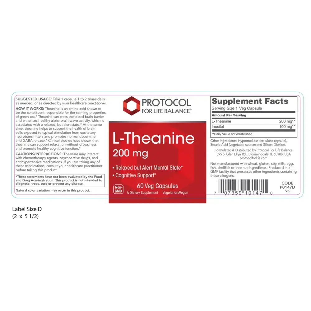 Product image for L-Theanine 200mg.