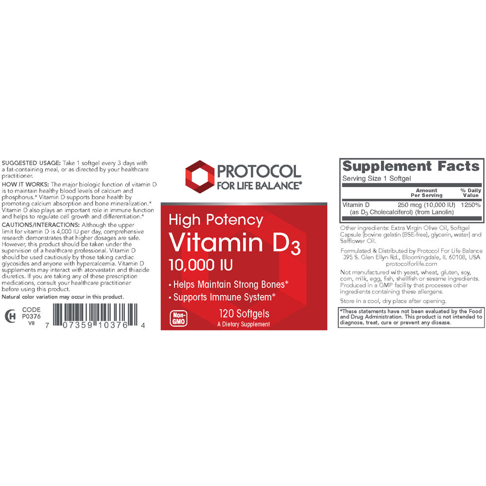 Product image for Vitamin D3 10,000IU.