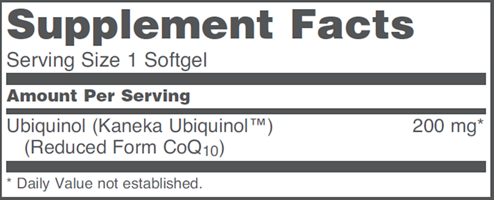 Product image for Ubiquinol 200mg.