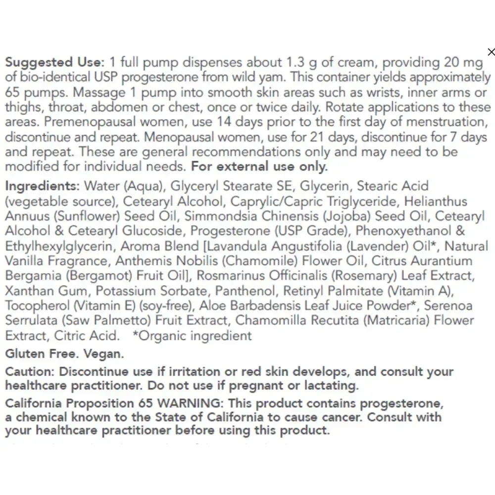 Product image for Progesterone Cream w/Lavender.