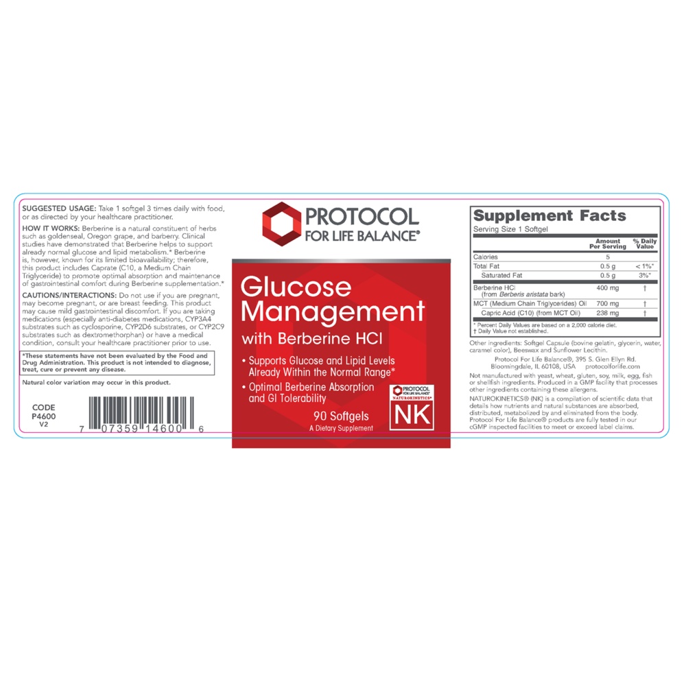 Product image for Glucose Management w/ Berberine HCL.