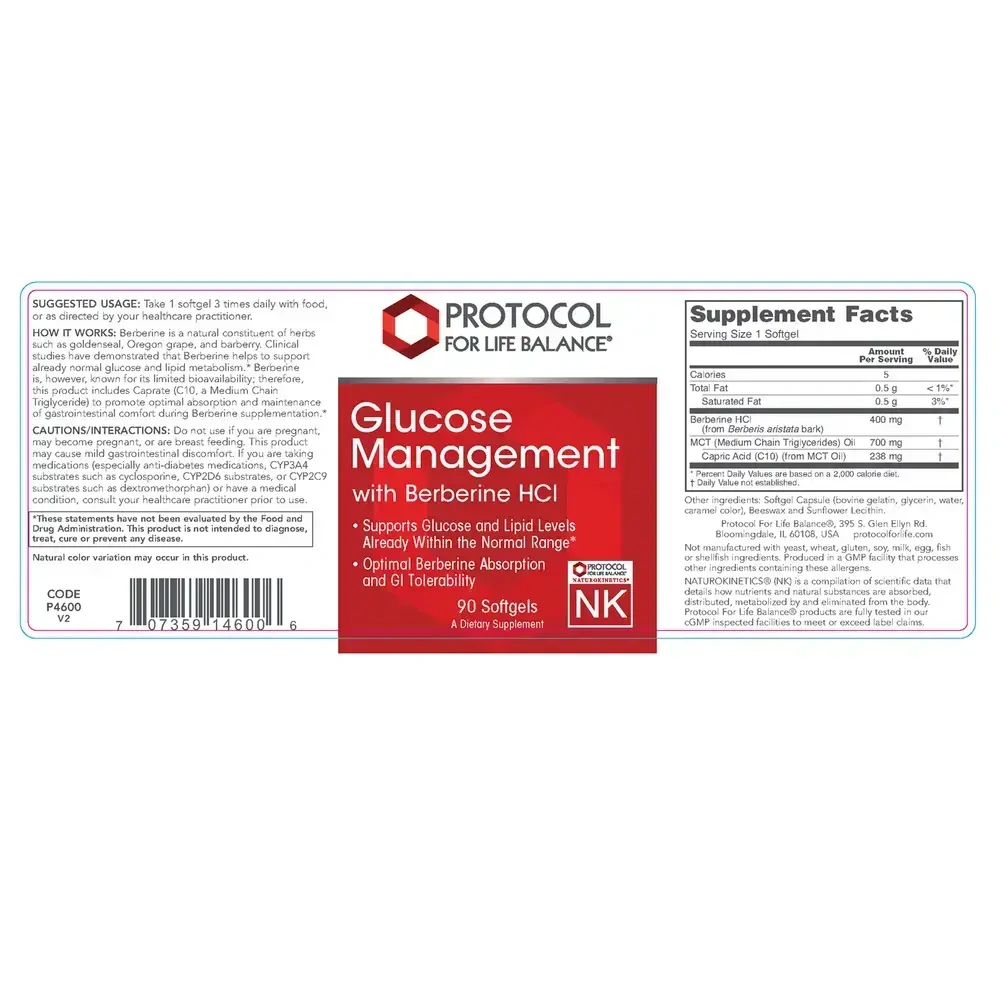 Product image for Glucose Management w/ Berberine HCL.