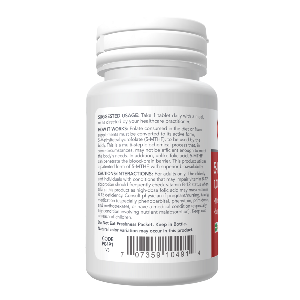 Product image for 5-Methyl Folate 1,000mcg.