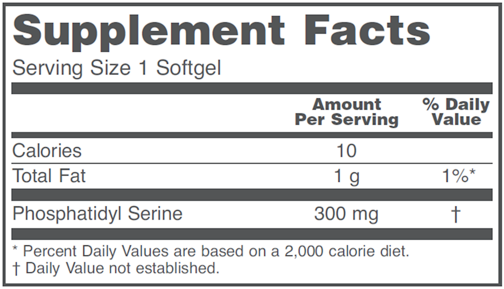 Product image for Phosphatidyl Serine 300mg.