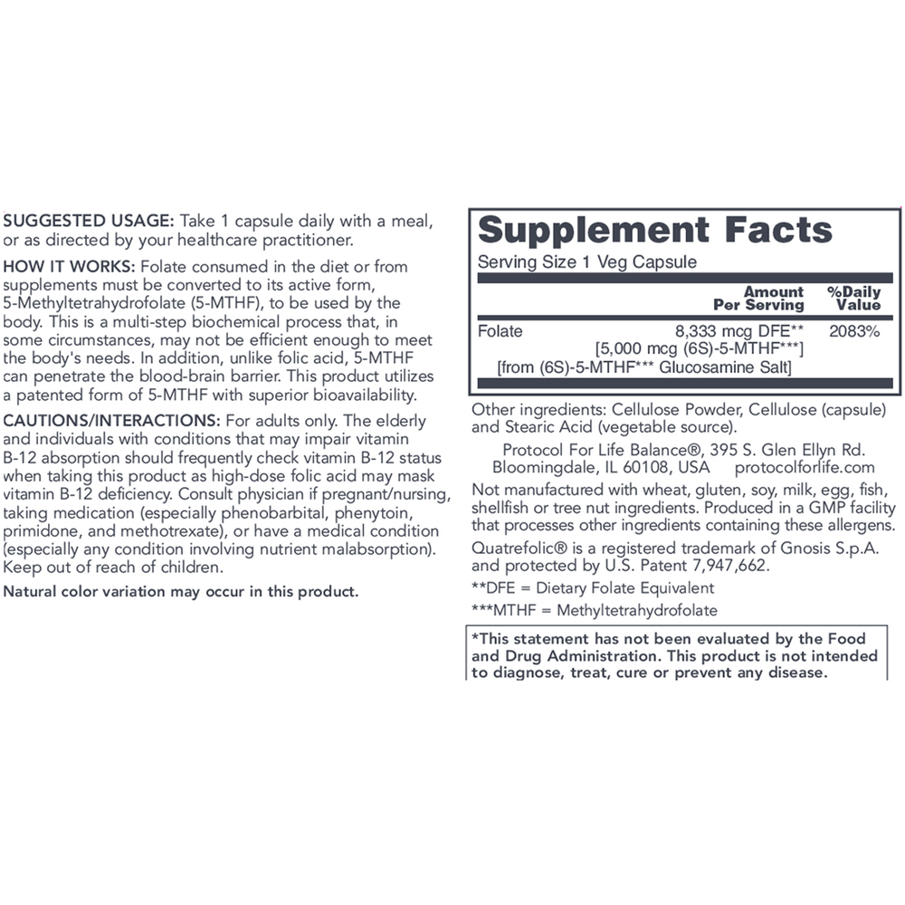 Product image for 5-Methyl Folate 5000mcg.