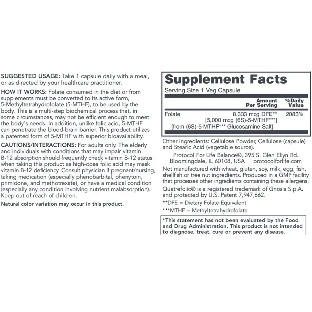 Product image for 5-Methyl Folate 5000mcg.