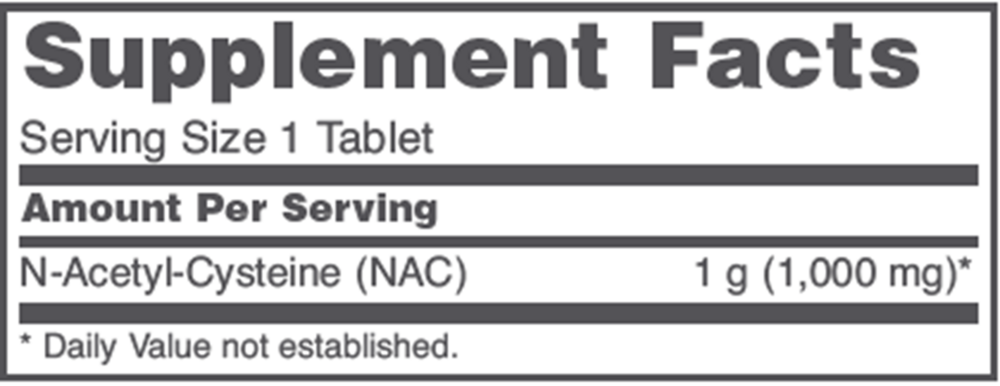 Product image for NAC 1000mg.