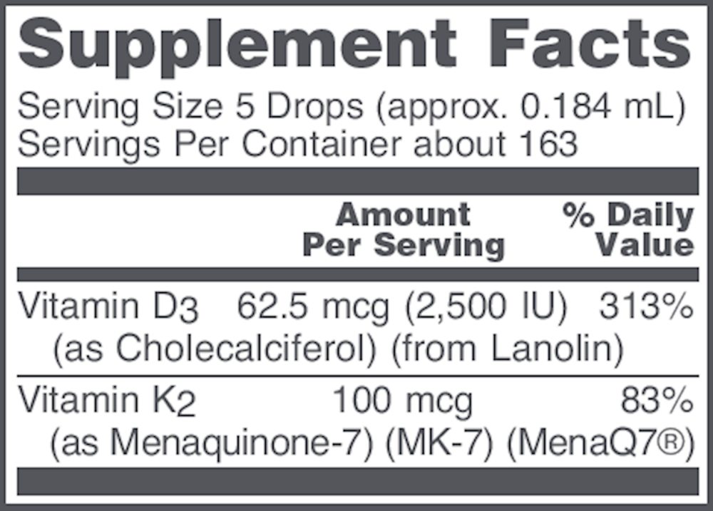 Product image for Liquid Vitamin D3 &amp; MK-7.