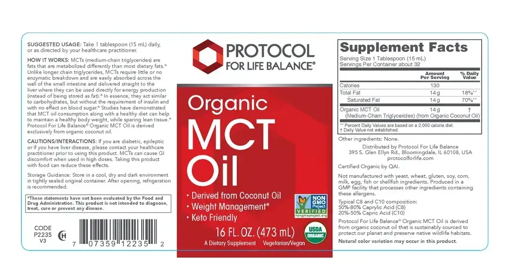 Product image for Organic MCT Oil.