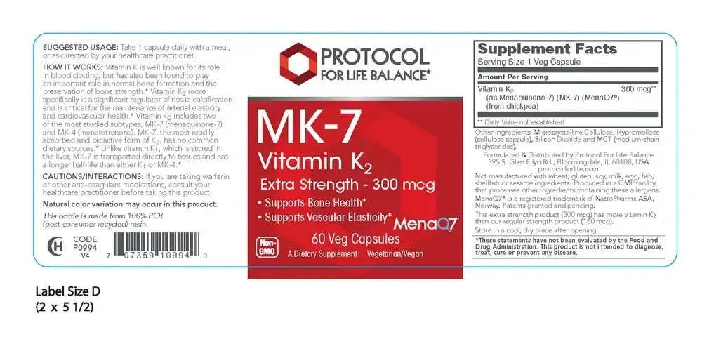 Product image for Vitamin K2 (MK-7) 300 mcg.