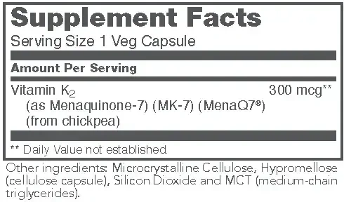 Product image for Vitamin K2 (MK-7) 300 mcg.