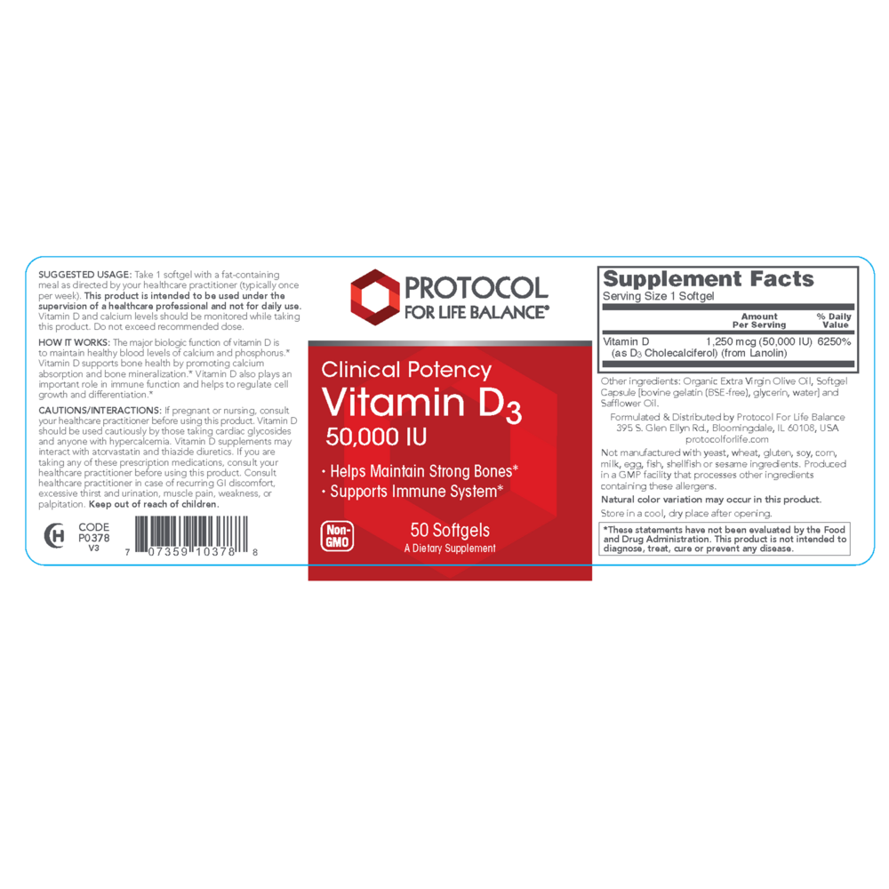 Product image for Vitamin D3 50,000 IU.