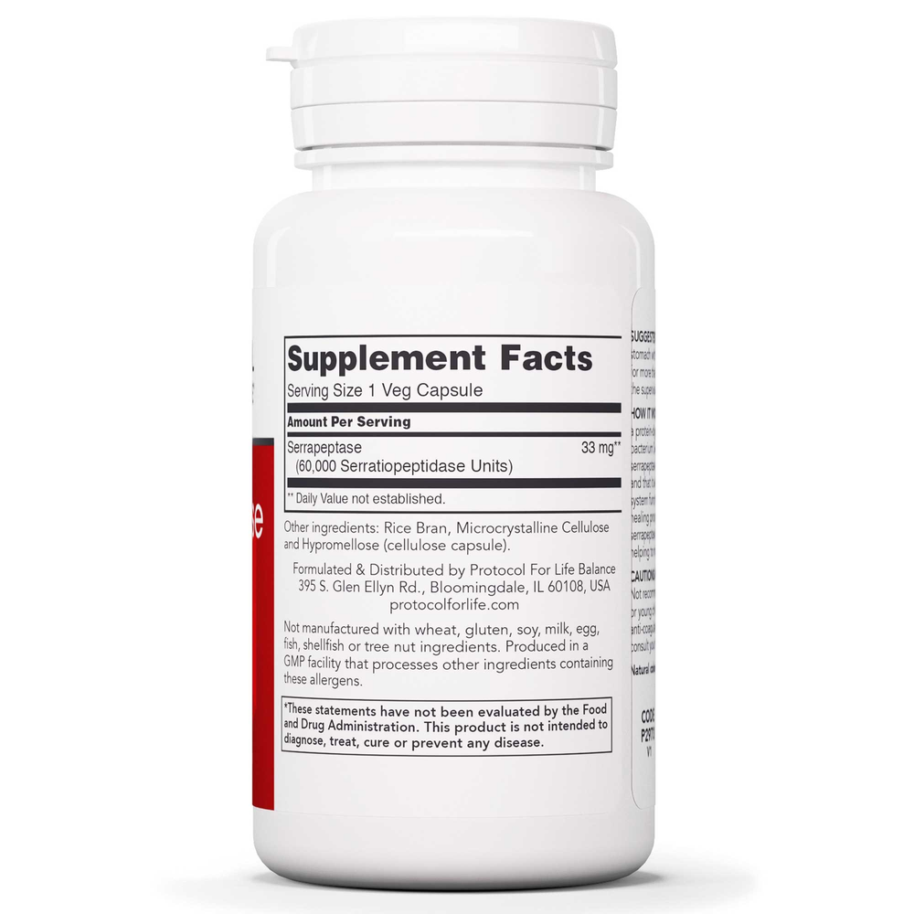 Product image for Serrapeptase 60,000 Units of Activity.