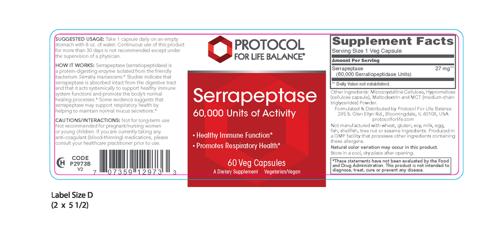 Product image for Serrapeptase 60,000 Units of Activity.