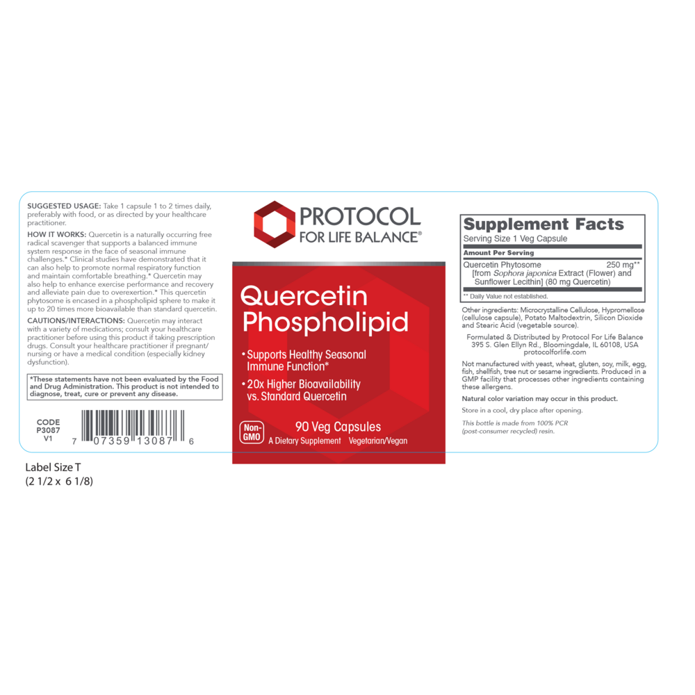 Product image for Quercetin Phospholipid 250mg.
