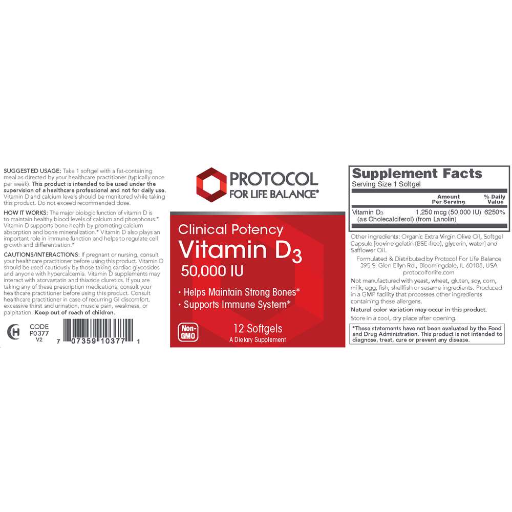 Product image for Vitamin D3 50,000 IU.