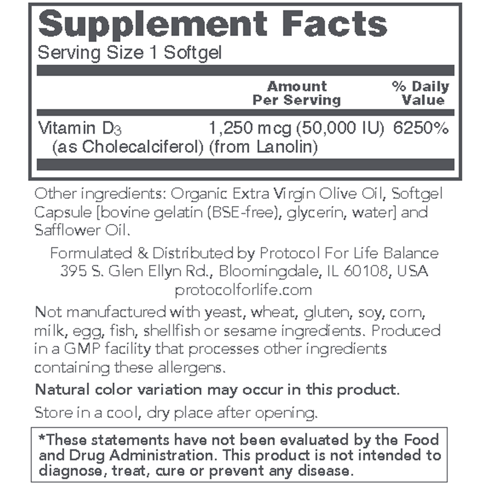 Product image for Vitamin D3 50,000 IU.