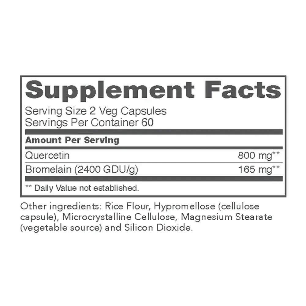 Product image for Quercetin with Bromelain.