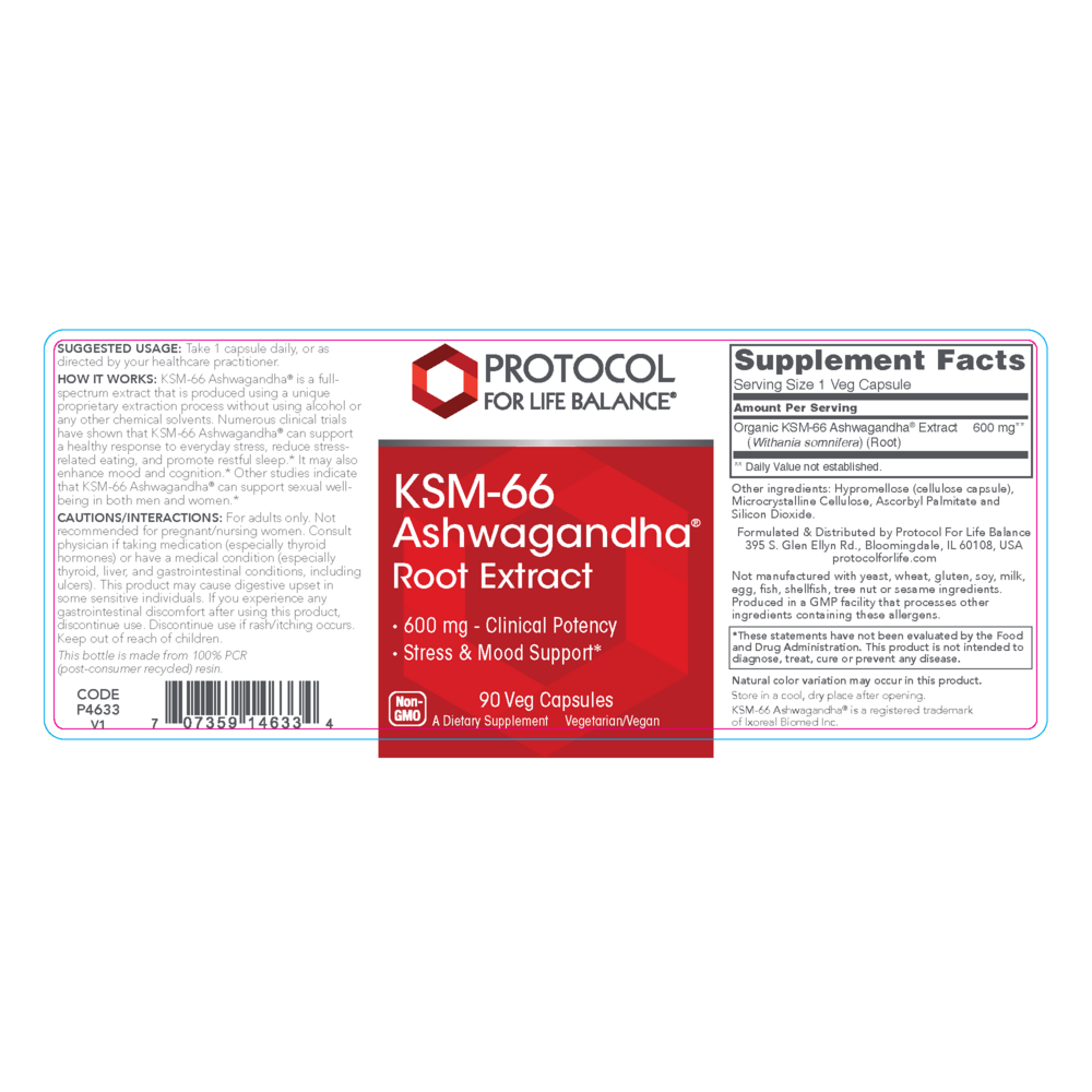 Product image for Protocol, KSM-66 Ashwagandha®, Stress and Sleep Support.