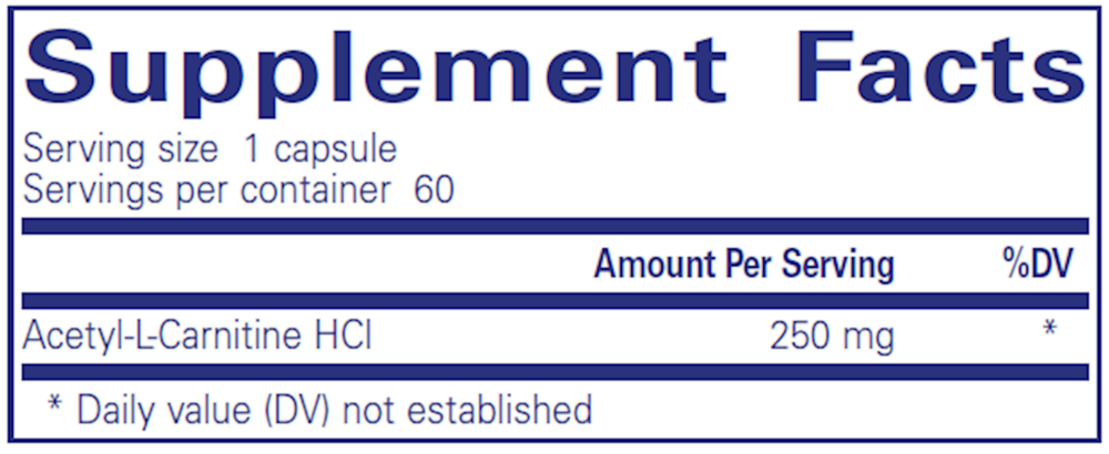 Product image for Acetyl-L-Carnitine 250mg.