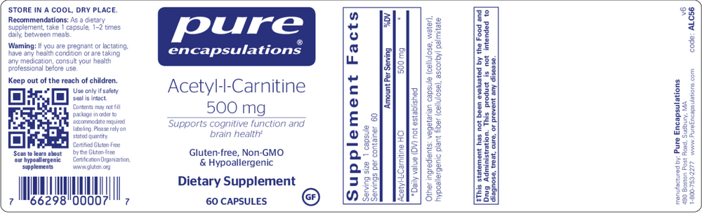 Product image for Acetyl-L-Carnitine 500mg.