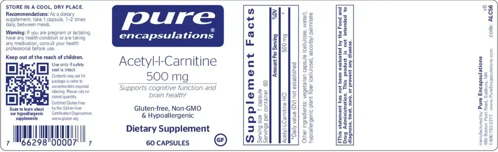 Product image for Acetyl-L-Carnitine 500mg.