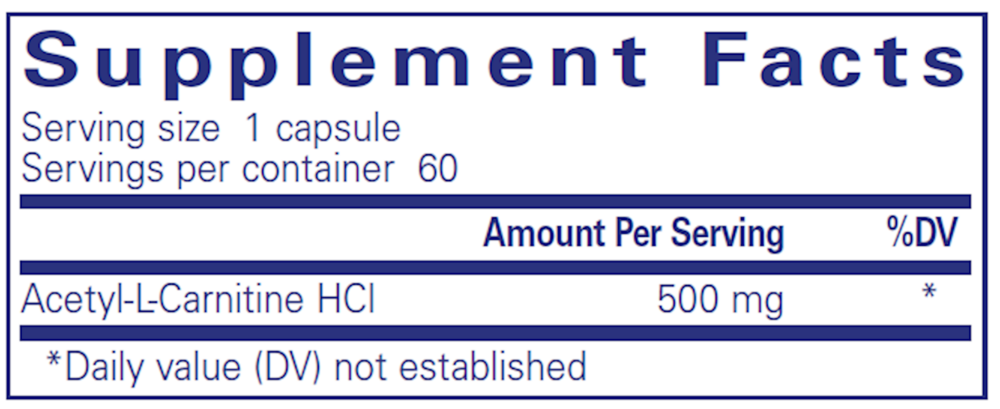 Product image for Acetyl-L-Carnitine 500mg.