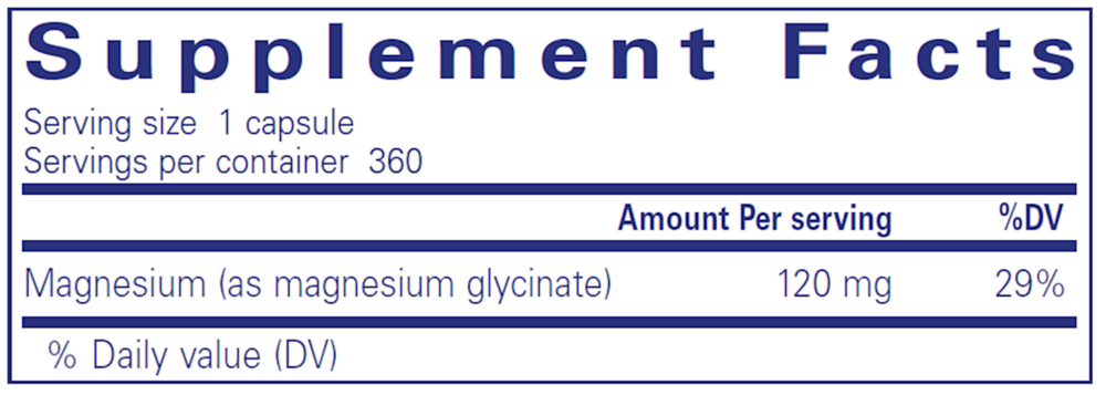 Product image for Magnesium Glycinate, 120 mg.