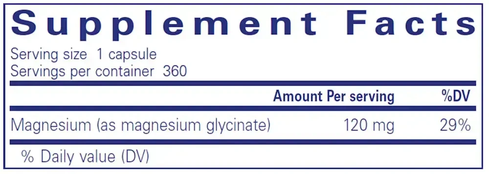 Product image for Magnesium Glycinate, 120 mg.