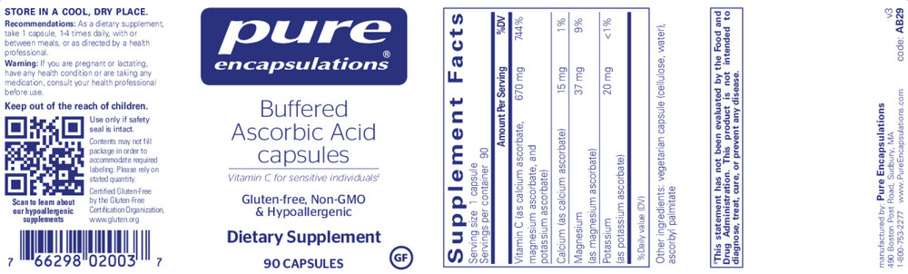 Product image for Buffered Ascorbic Acid.