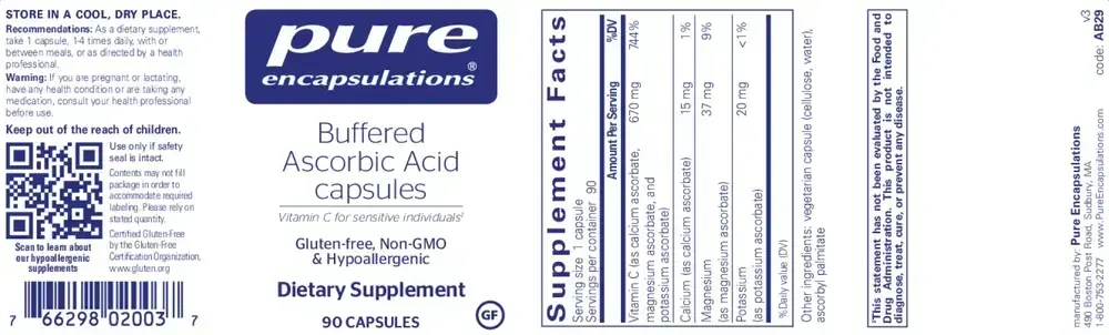 Product image for Buffered Ascorbic Acid.