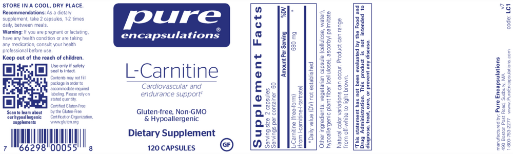 Product image for L-Carnitine, 680 mg.
