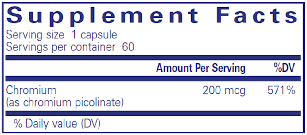 Product image for Chromium (Picolinate) 200mcg.