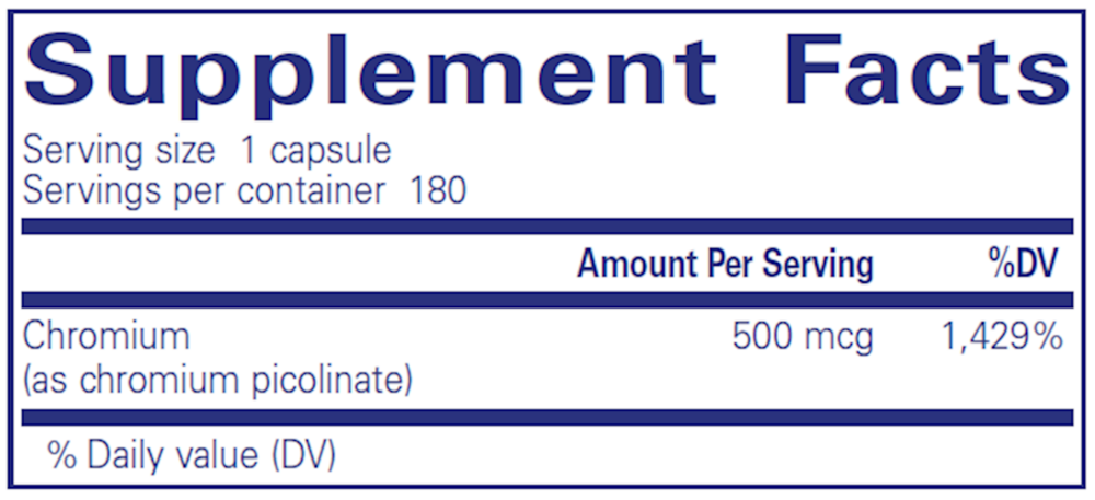 Product image for Chromium (Picolinate) 500mcg.