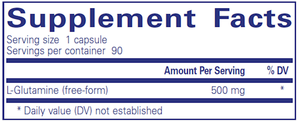 Product image for L-Glutamine 500mg.