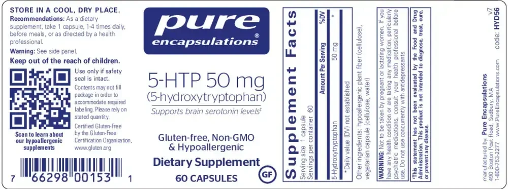 Product image for 5-HTP 50mg.