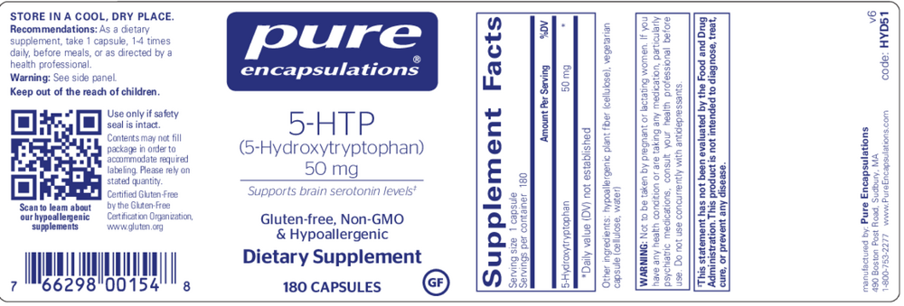Product image for 5-HTP 50mg.