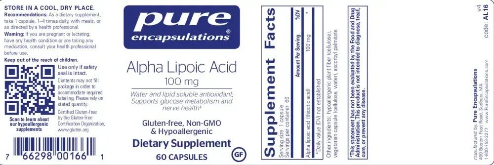 Product image for Alpha Lipoic Acid 100mg.