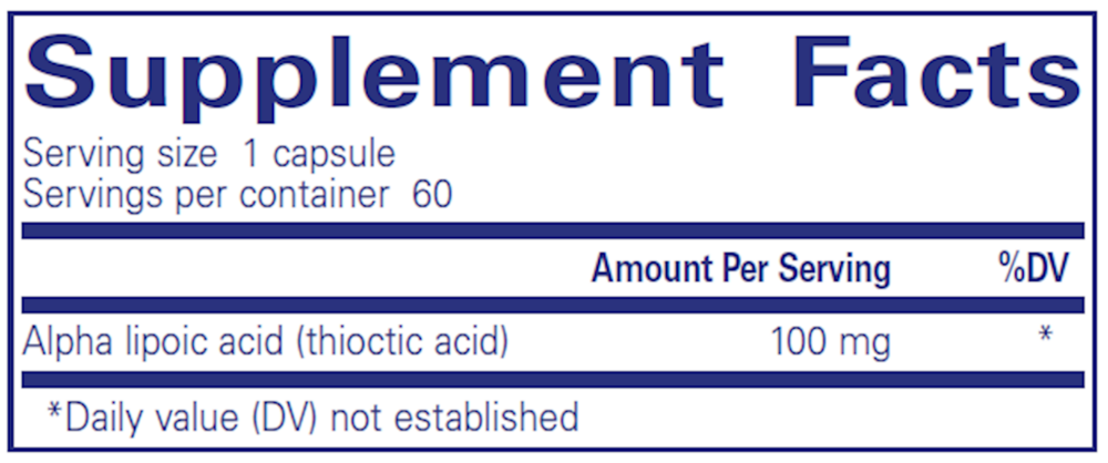 Product image for Alpha Lipoic Acid 100mg.