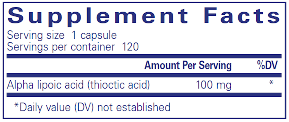 Product image for Alpha Lipoic Acid 100mg.