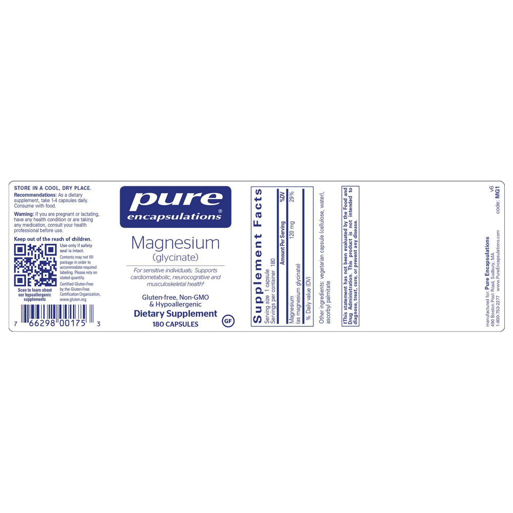 Product image for Magnesium Glycinate, 120 mg.