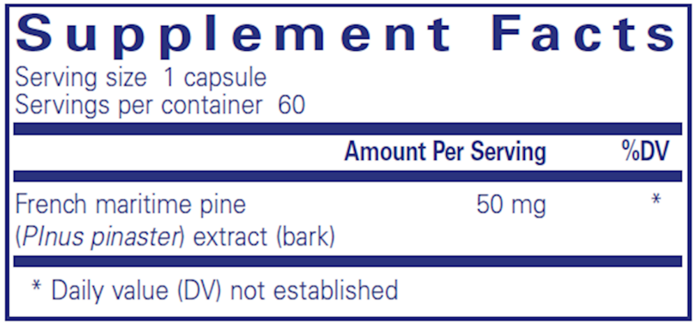 Product image for Pycnogenol 50mg.