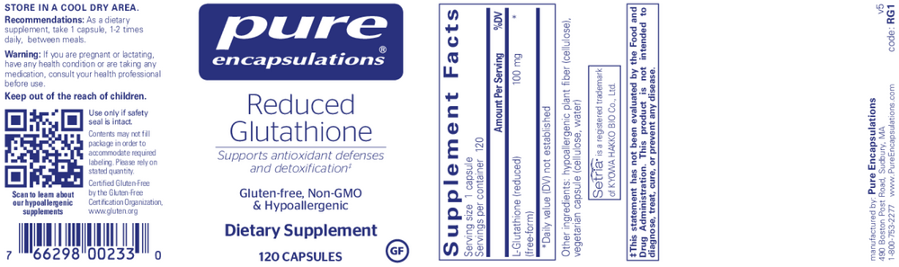 Product image for Reduced Glutathione.