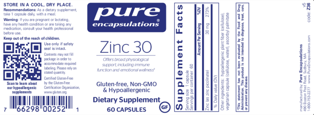 Product image for Zinc 30.